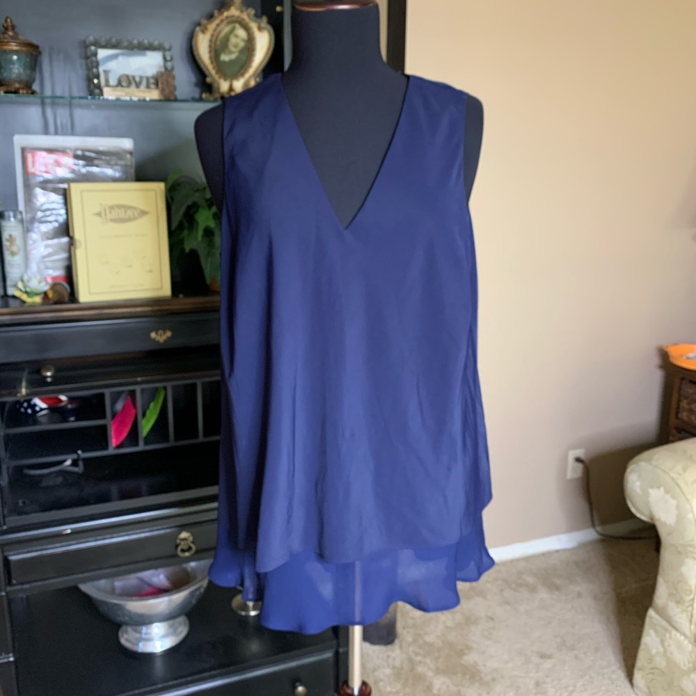 Lauren Ralph Lauren sleeveless top. Navy Blue 1X